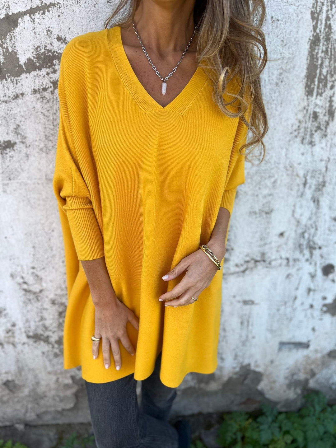 Celine | Cozy Oversized V-Neck Sweater