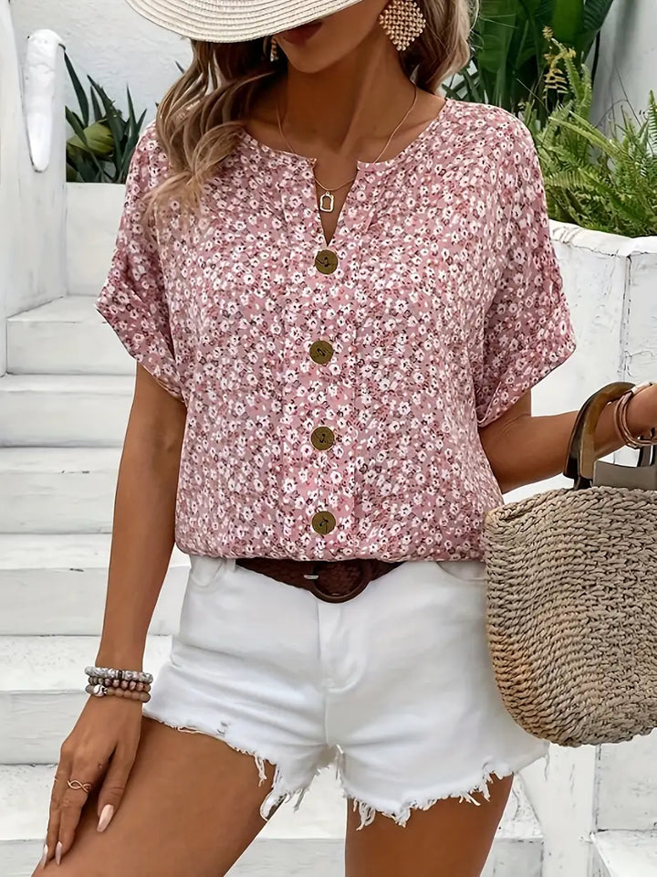 Effortless Floral Button-Up Top