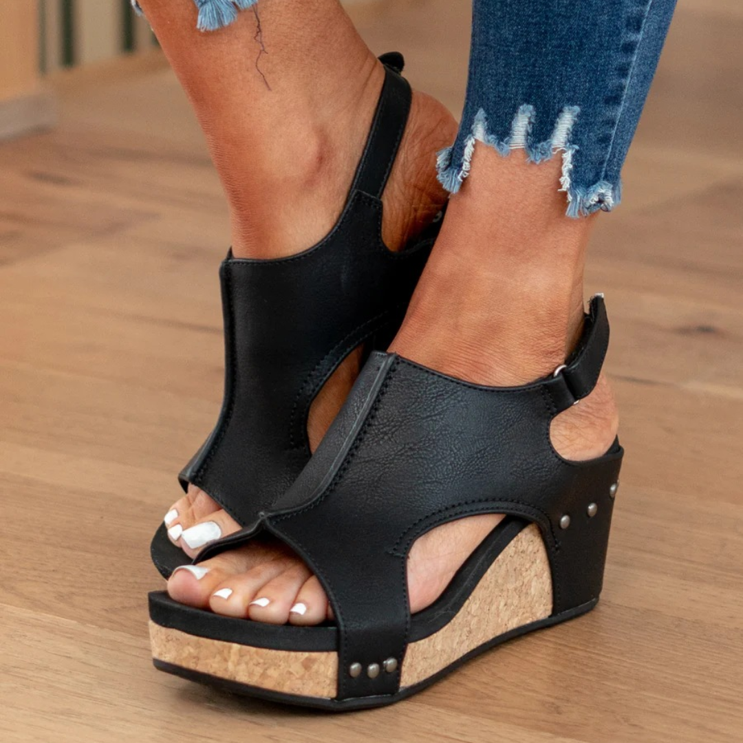 Jade – Suede Wedge Sandals