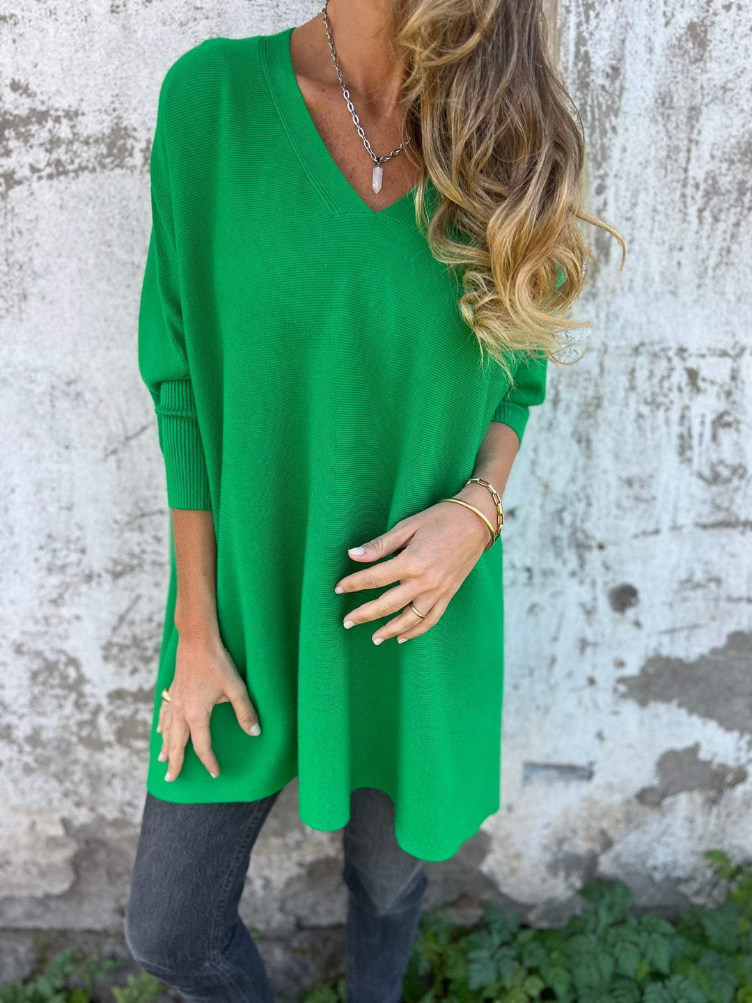 Celine | Cozy Oversized V-Neck Sweater