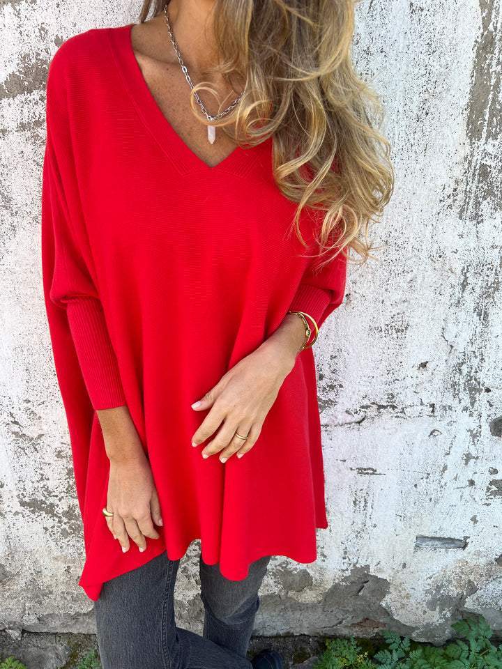 Celine | Cozy Oversized V-Neck Sweater
