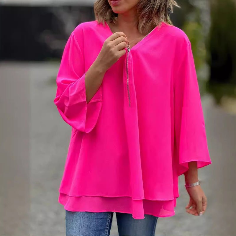 Lorelai | Lightweight Zipper Blouse