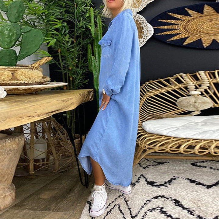 Yara | Long Sleeve Denim Maxi Dress
