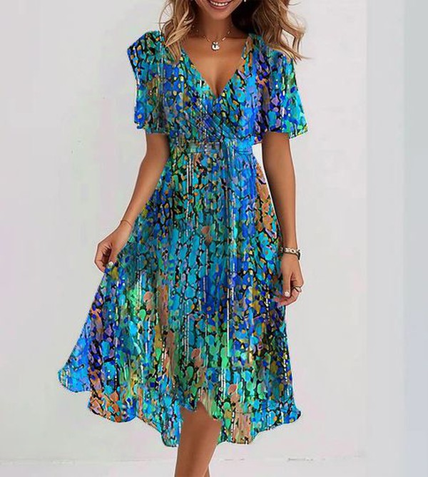Mary | Elegant Blue Midi Dress