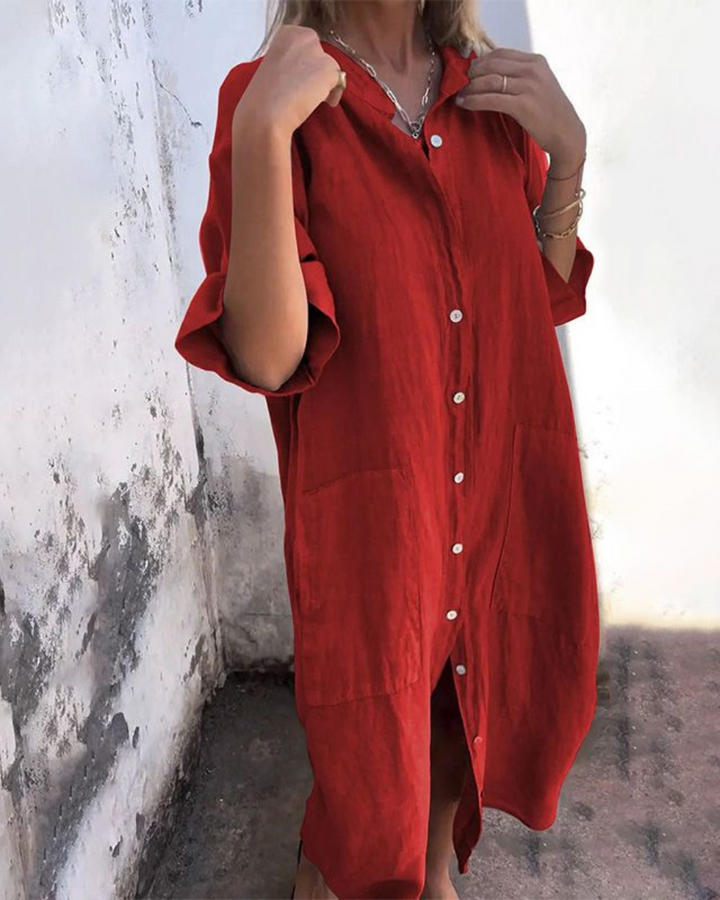 Melanie | Casual Ankle-Length Shirt Dress