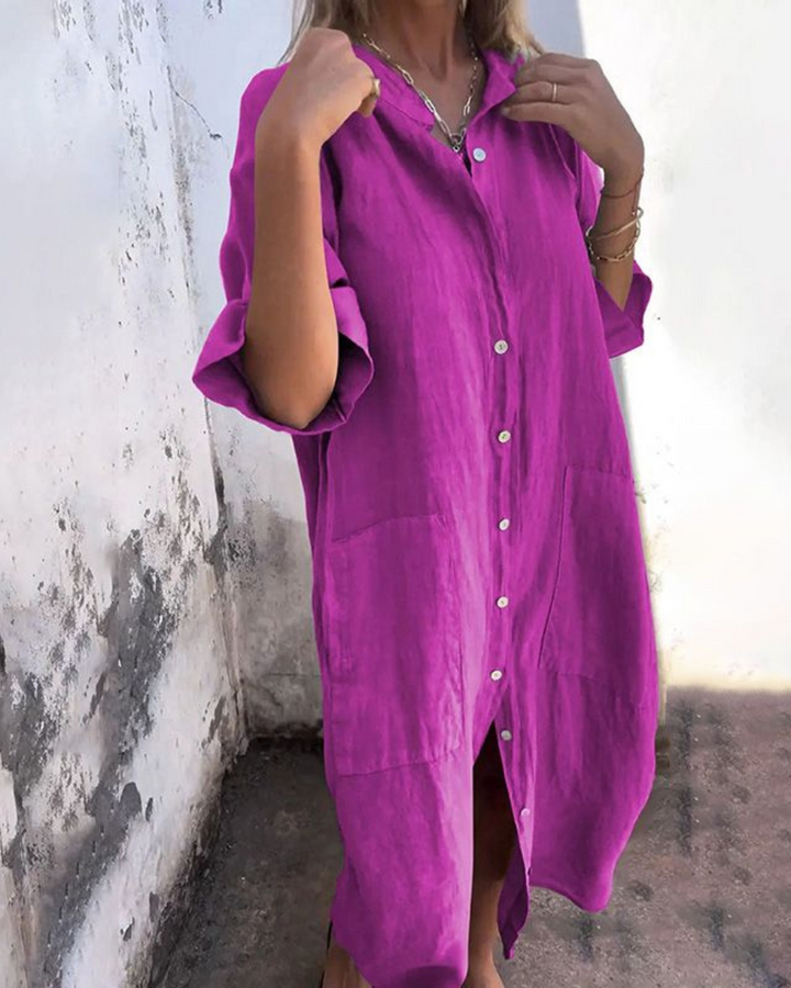 Melanie | Casual Ankle-Length Shirt Dress