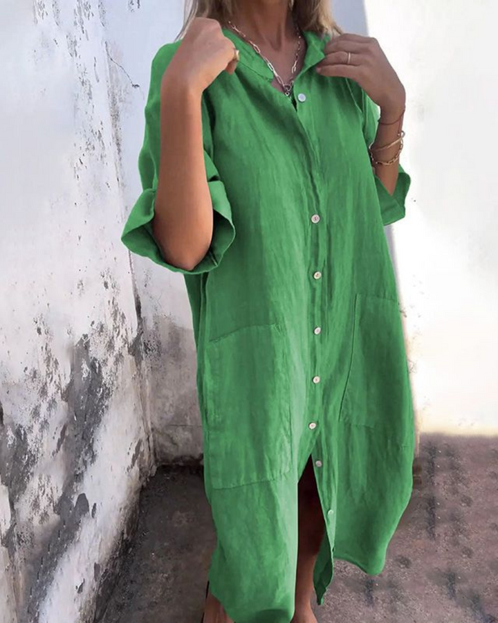 Melanie | Casual Ankle-Length Shirt Dress