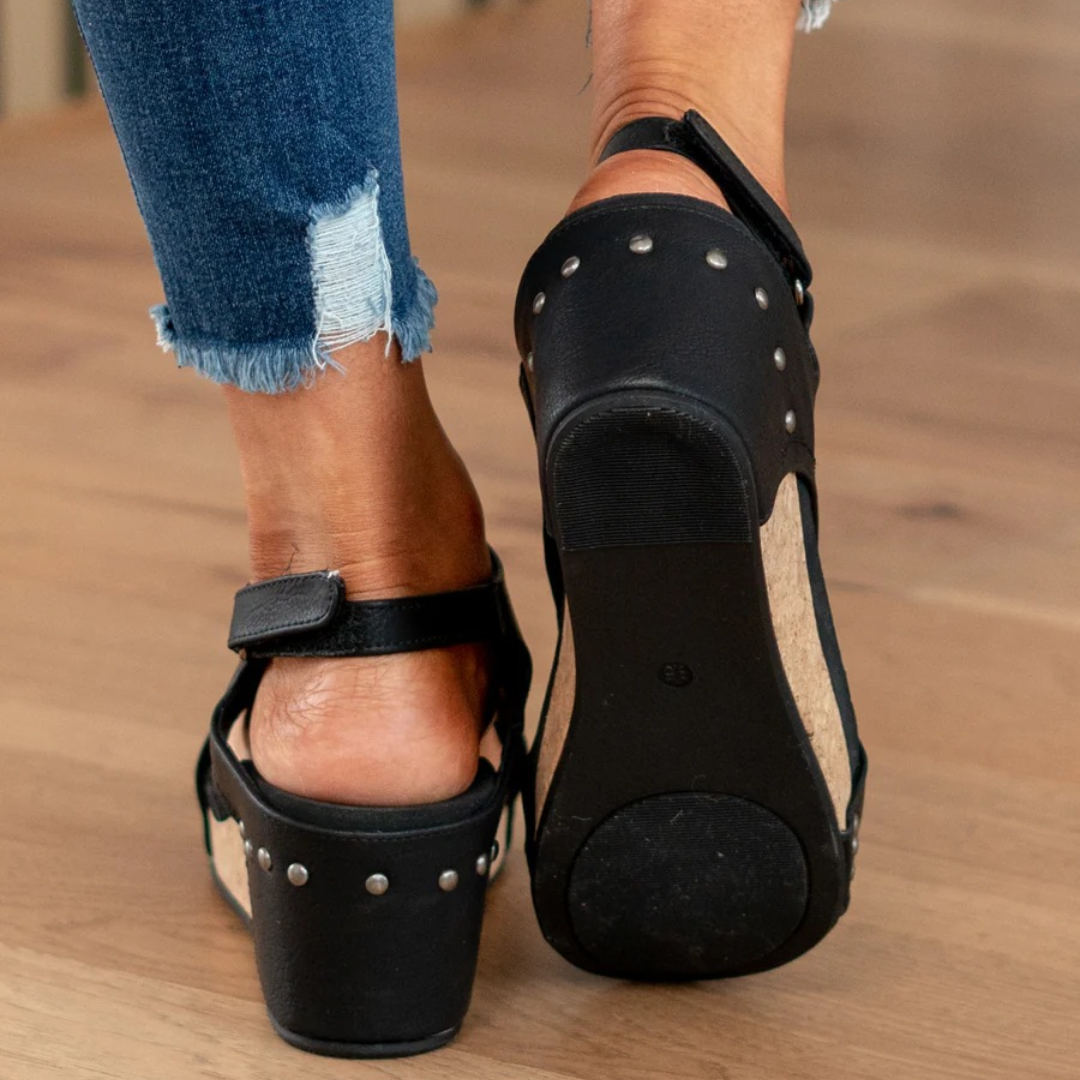 Jade – Suede Wedge Sandals