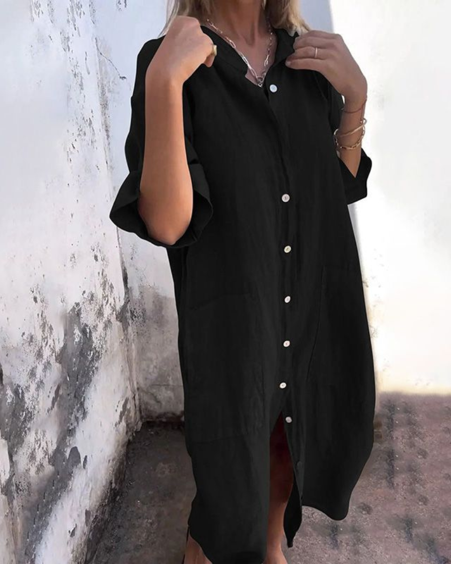 Melanie | Casual Ankle-Length Shirt Dress