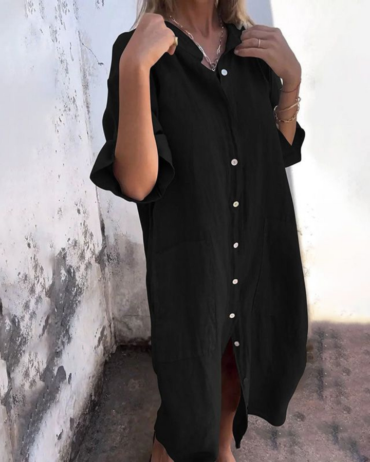 Melanie | Casual Ankle-Length Shirt Dress