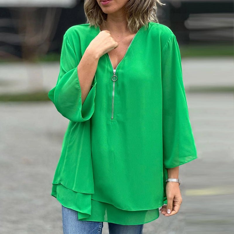 Lorelai | Lightweight Zipper Blouse