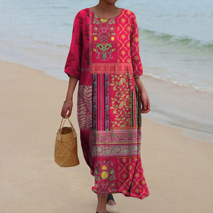Ustinya | Elegant Loose Fitting Boho Maxi Dress