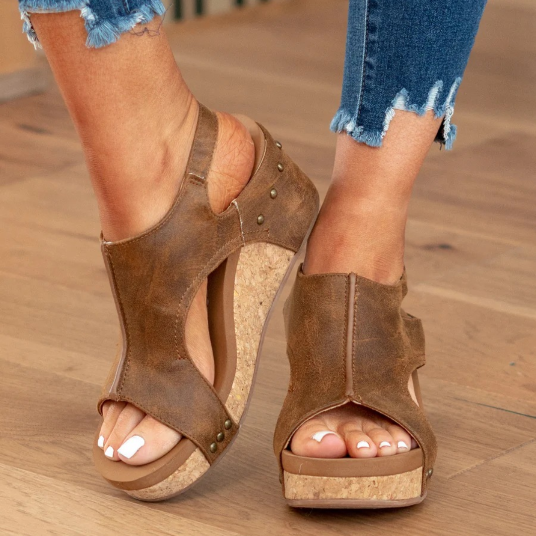Jade – Suede Wedge Sandals