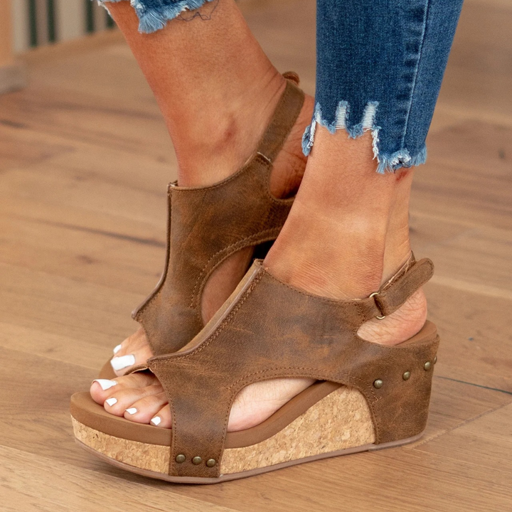 Jade – Suede Wedge Sandals