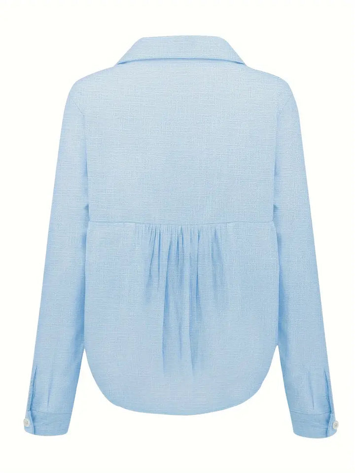 Ingrid | Timeless Linen Blouse with Button Placket