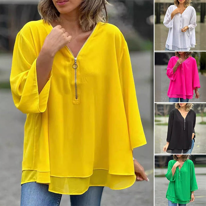 Lorelai | Lightweight Zipper Blouse