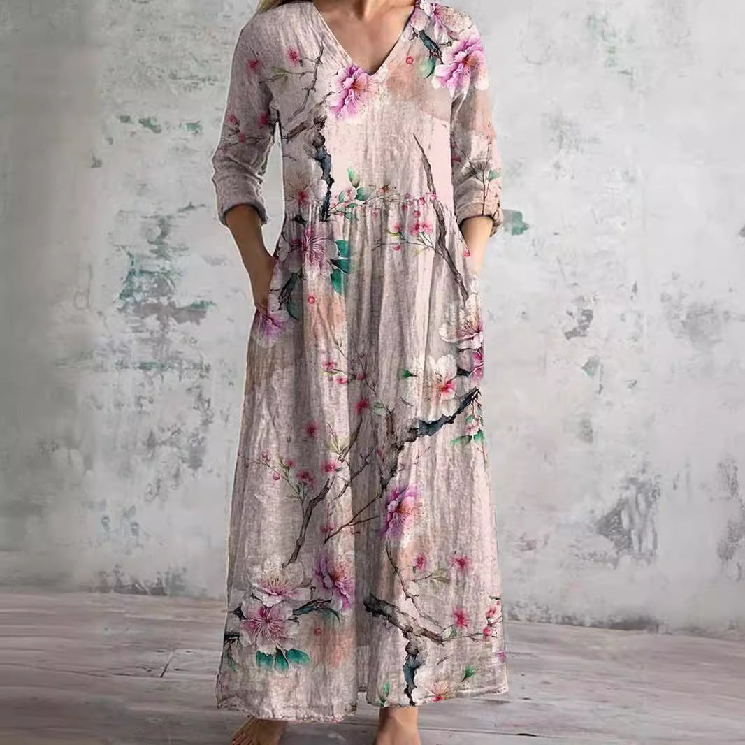 Ivory | Floral Boho Maxi Dress