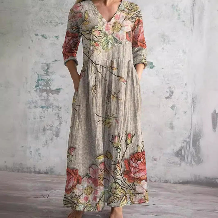 Ivory | Floral Boho Maxi Dress