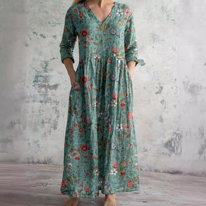 Ivory | Floral Boho Maxi Dress