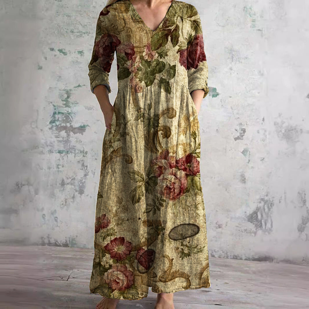Ivory | Floral Boho Maxi Dress