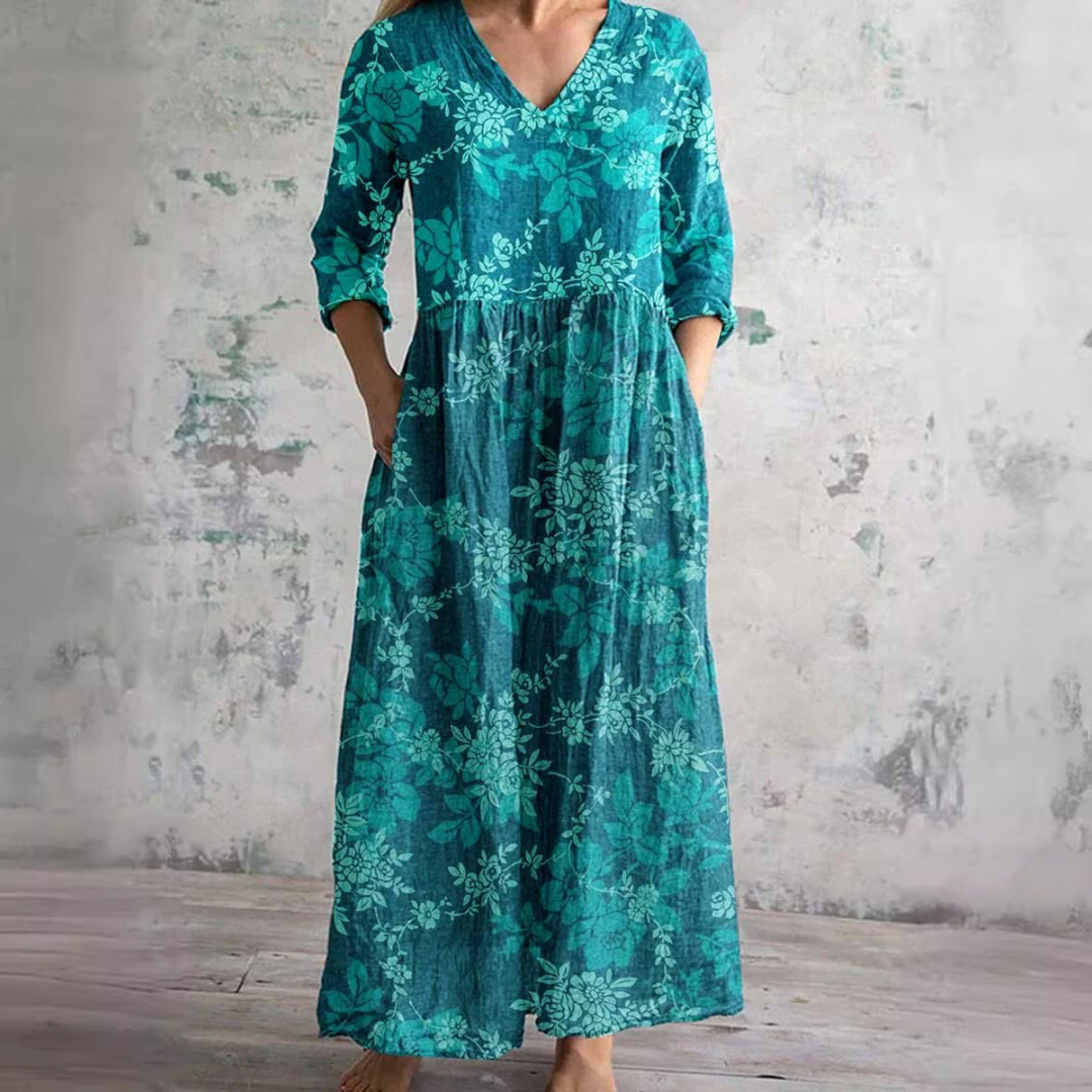 Ivory | Floral Boho Maxi Dress