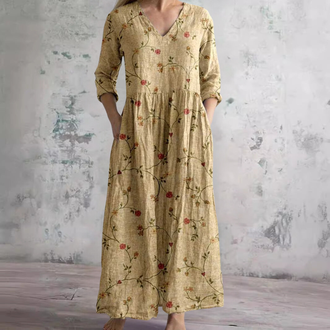Ivory | Floral Boho Maxi Dress