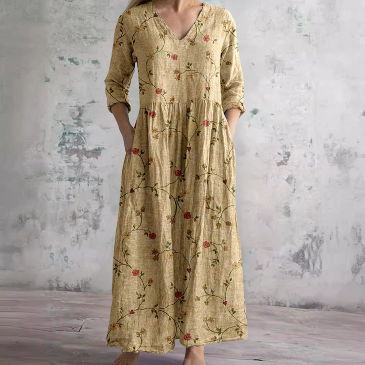 Ivory | Floral Boho Maxi Dress