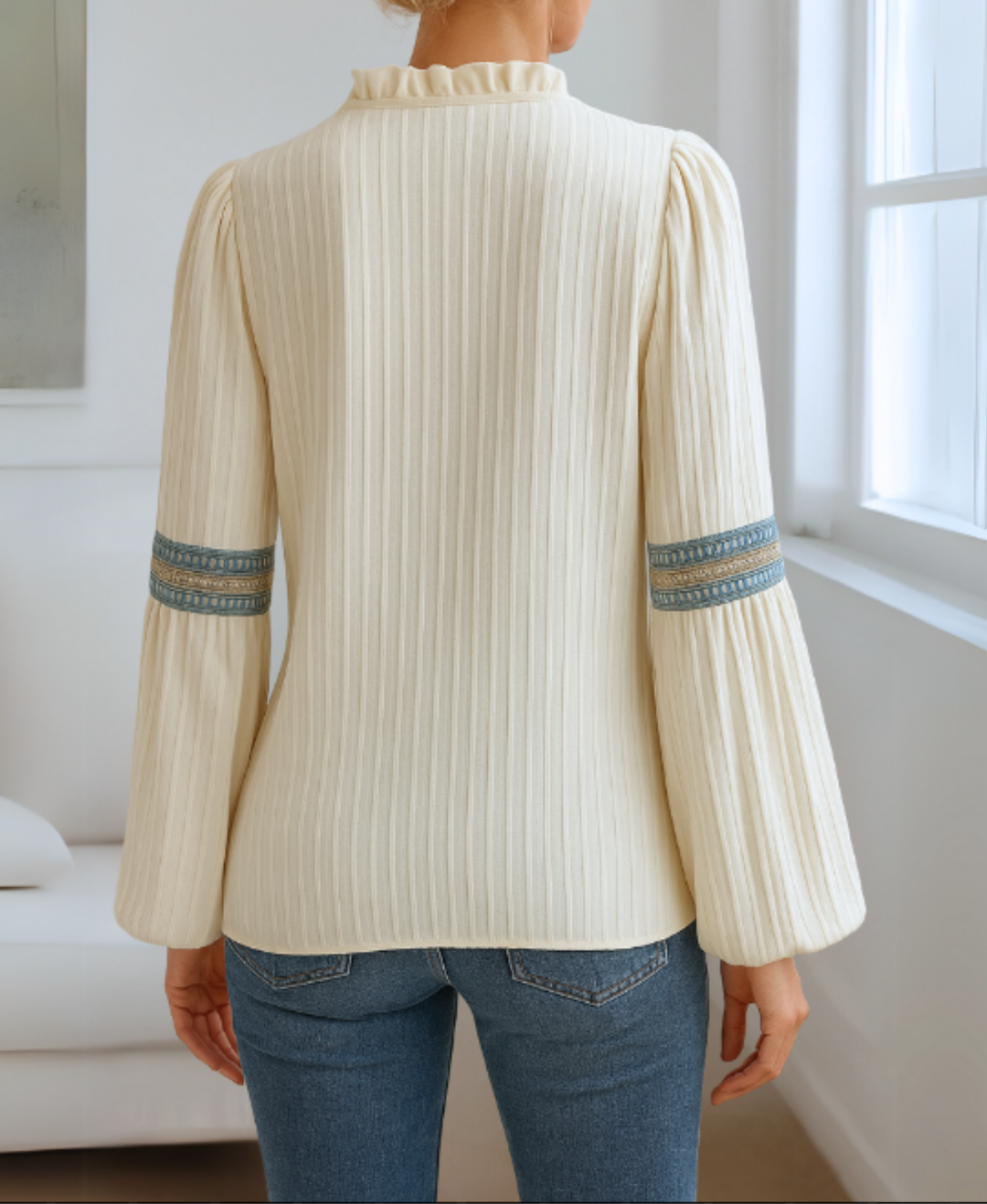 Meghan | Vintage V-Neck Blouse