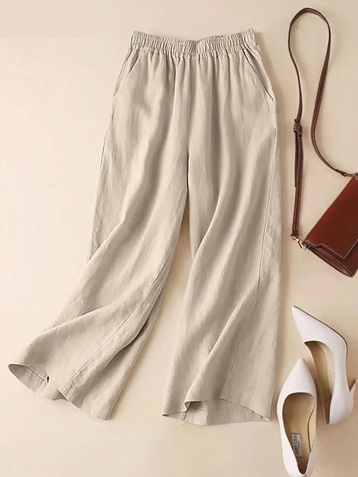 Rhonda | Elastic Waist and Wide Leg Summer Trousers