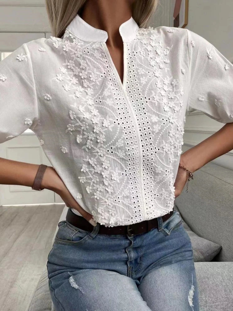 Camille | Blouse with Elegant Embroidery