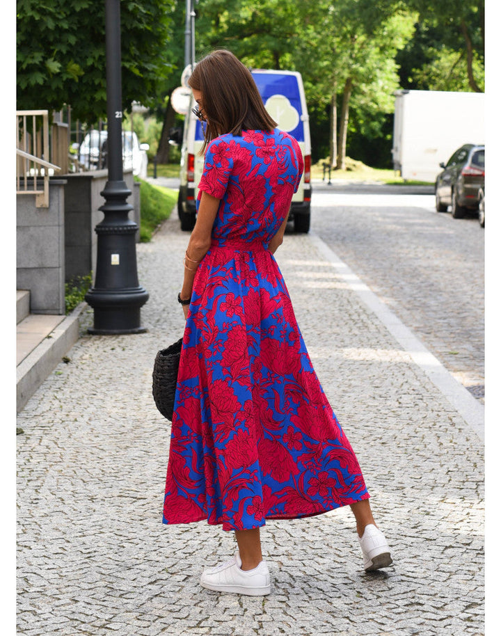 Alina | Floral Wrap Midi Dress