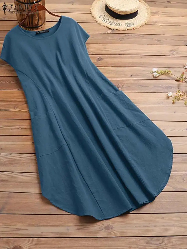 Dianne | Oversized Vintage Short Sleeve Solid Sundress