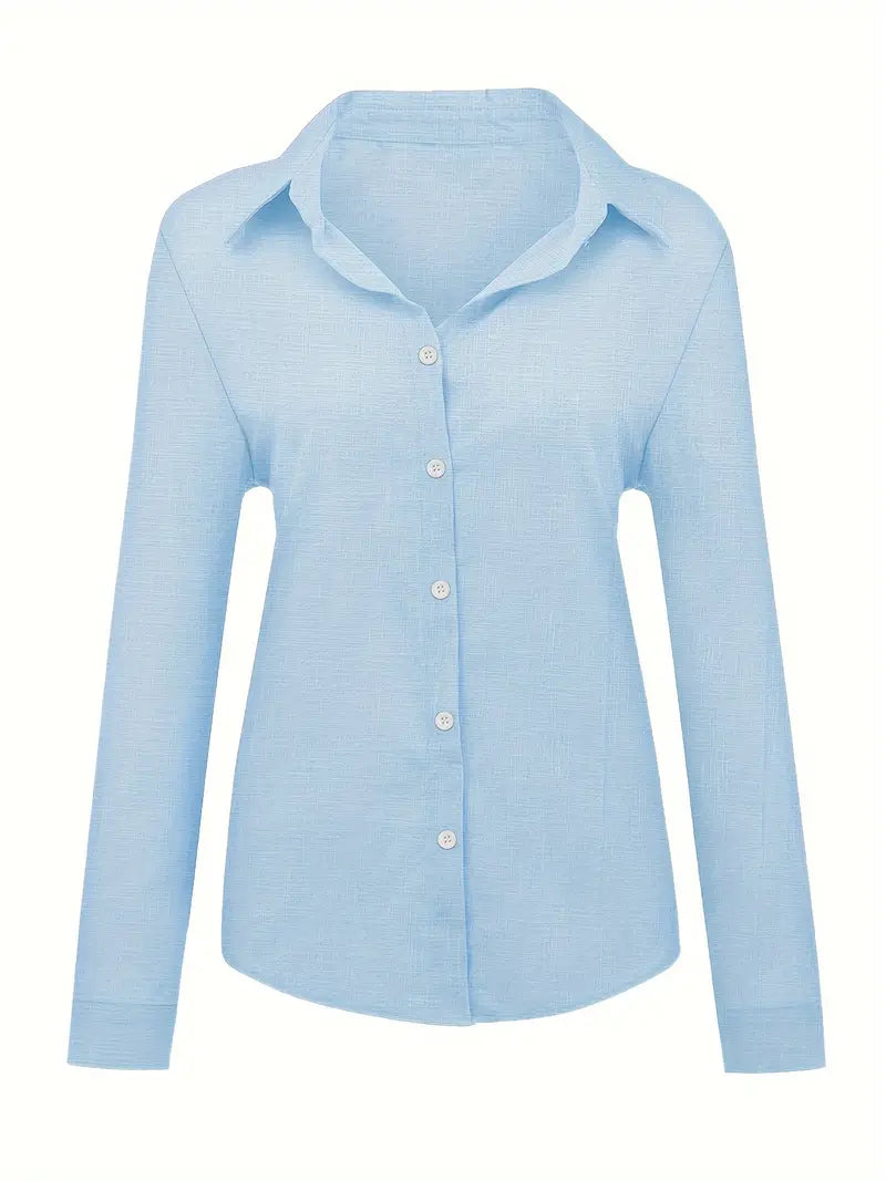 Ingrid | Timeless Linen Blouse with Button Placket