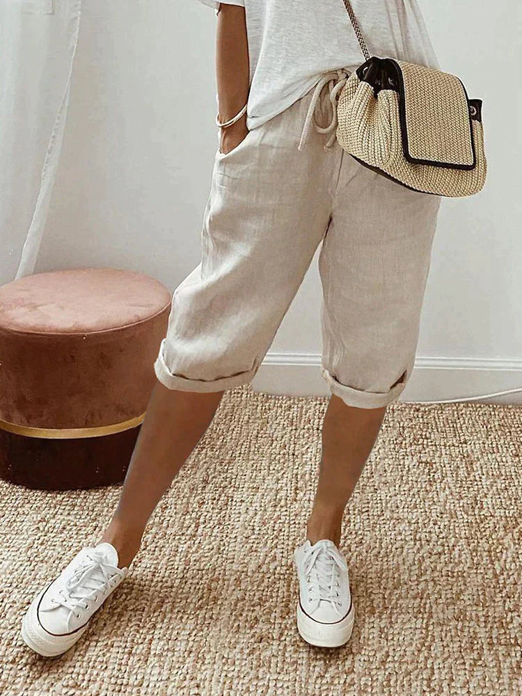 LYA™ – LIGHT COTTON-LINEN SHORTS