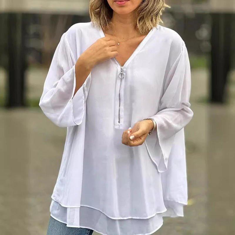 Lorelai | Lightweight Zipper Blouse